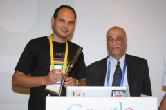 To the right Engineer Khattab  Omar  Abuisbae at "Google Convention of Year 2012 , Amman City, Jordan"  Photo.